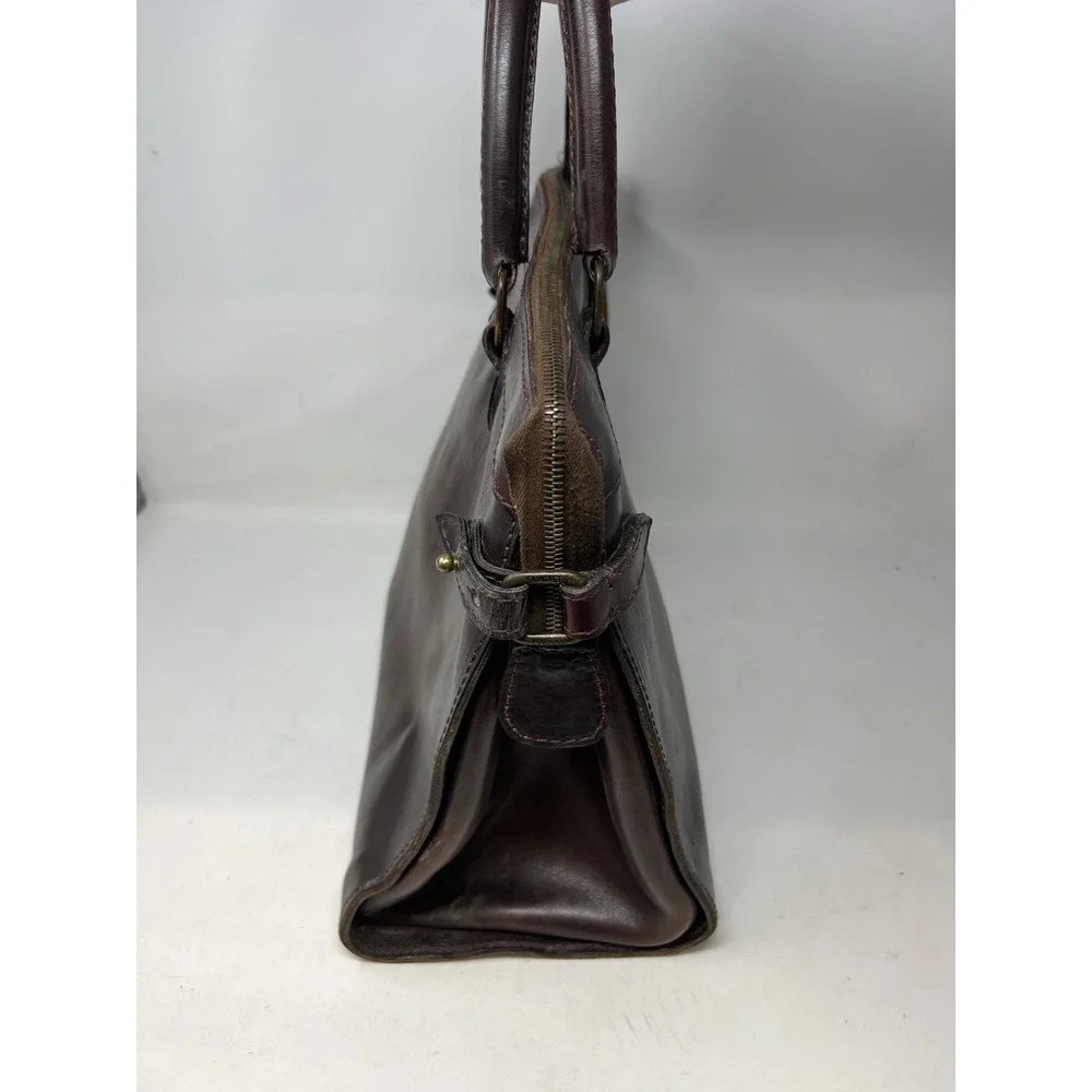 Sandast Sac De Jour Travel Business Bag leather Rare Brown Patina Briefcase